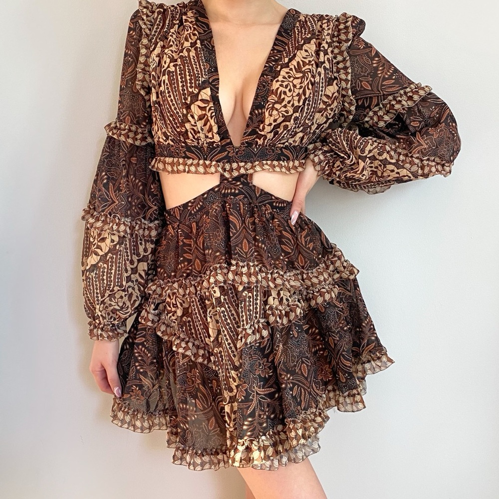 Zimmermann Tali Batik Cut Out dress